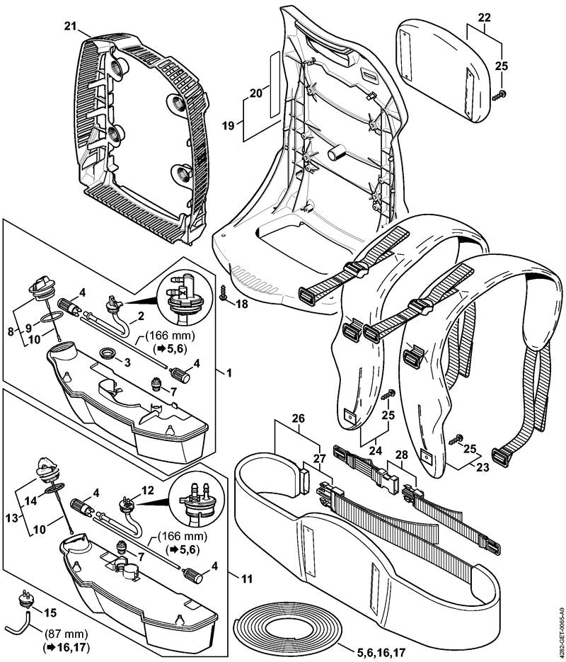 STIHL Connector OEM 42823501400 technical drawing position 15