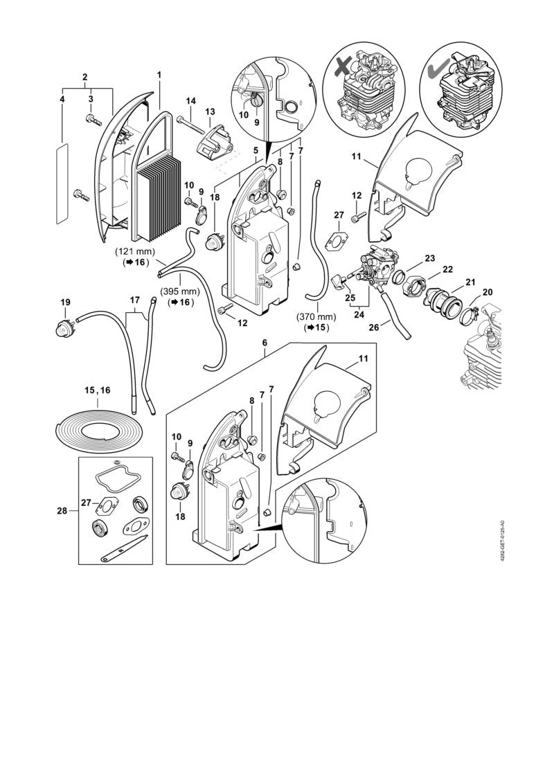 STIHL Impulse hose OEM 42821418600 technical drawing position 26