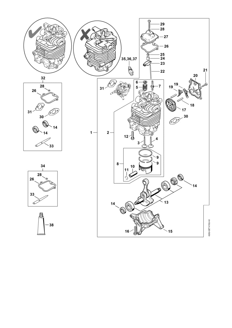 STIHL Cam wheel OEM 42820301802 technical drawing position 17