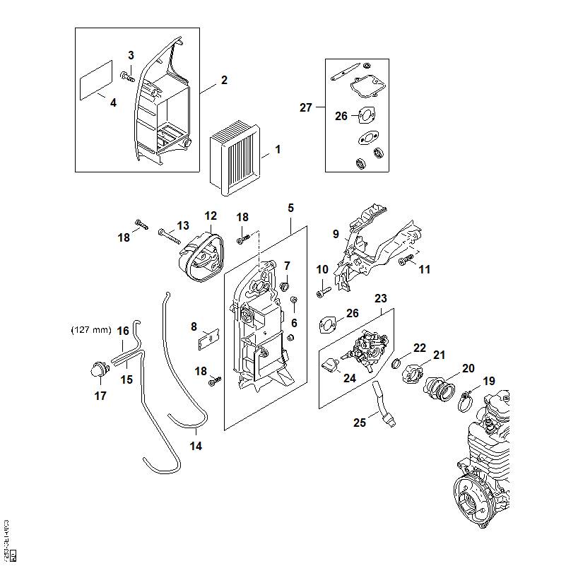 STIHL Warning note BR OEM 00009677514 technical drawing position 4