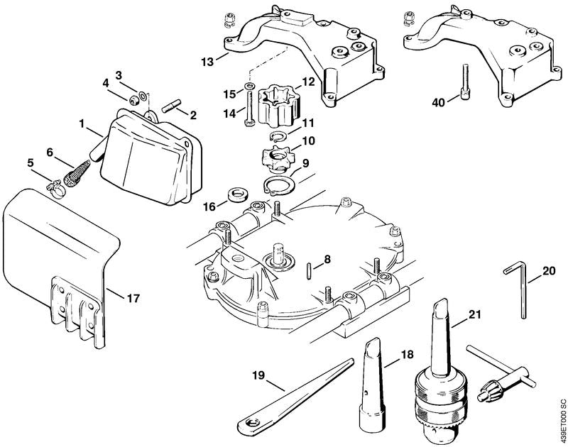 STIHL Allen key 5 OEM 08122601008 technical drawing position 20