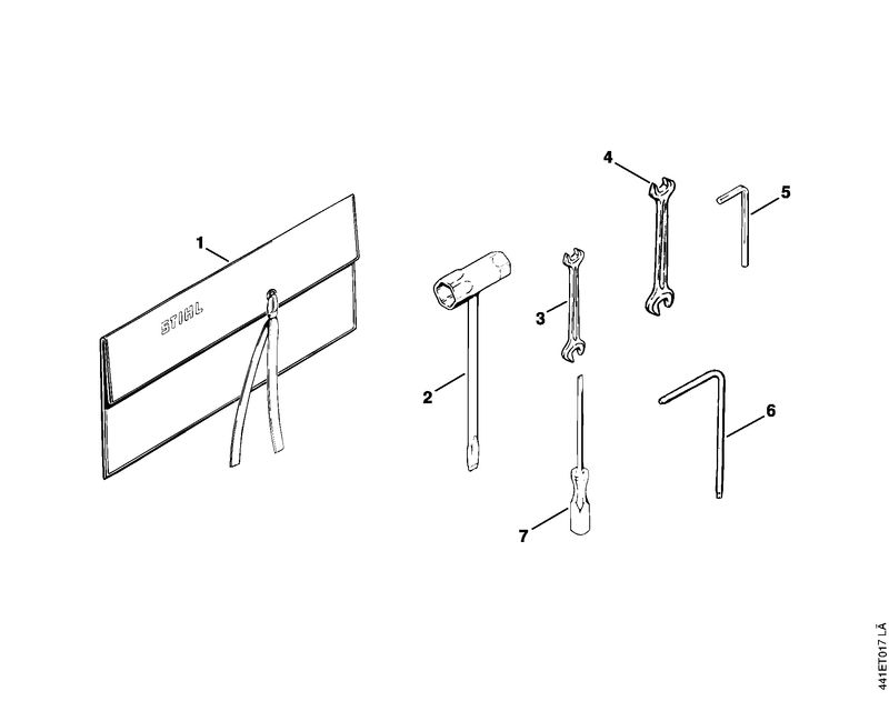 STIHL Set of gaskets OEM 11080071050 technical drawing position -1