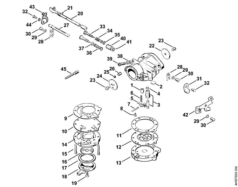 STIHL Throttle shaft with lever OEM 11081207100 technical drawing position 20