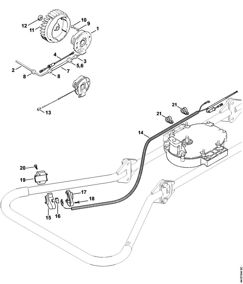 STIHL Flywheel OEM 11084001205 technical drawing position 11