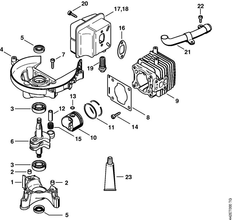 STIHL Crankshaft OEM 42370300402 technical drawing position 6