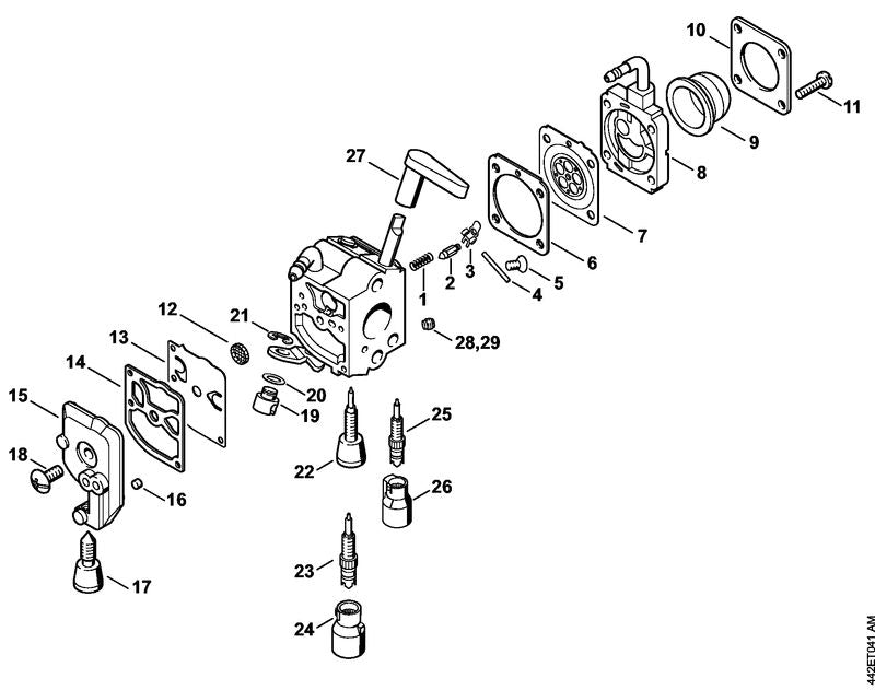 STIHL Fixed jet 0.38 OEM 42371215600 technical drawing position 28