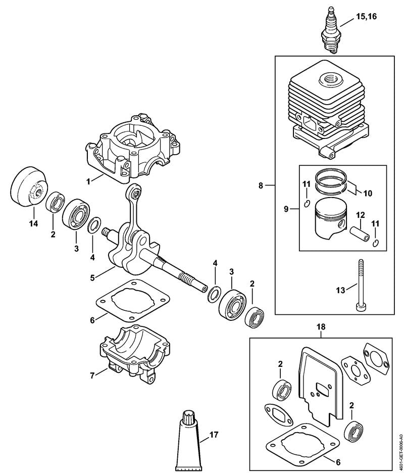 STIHL Cylinder gasket OEM 41400292300 technical drawing position 6