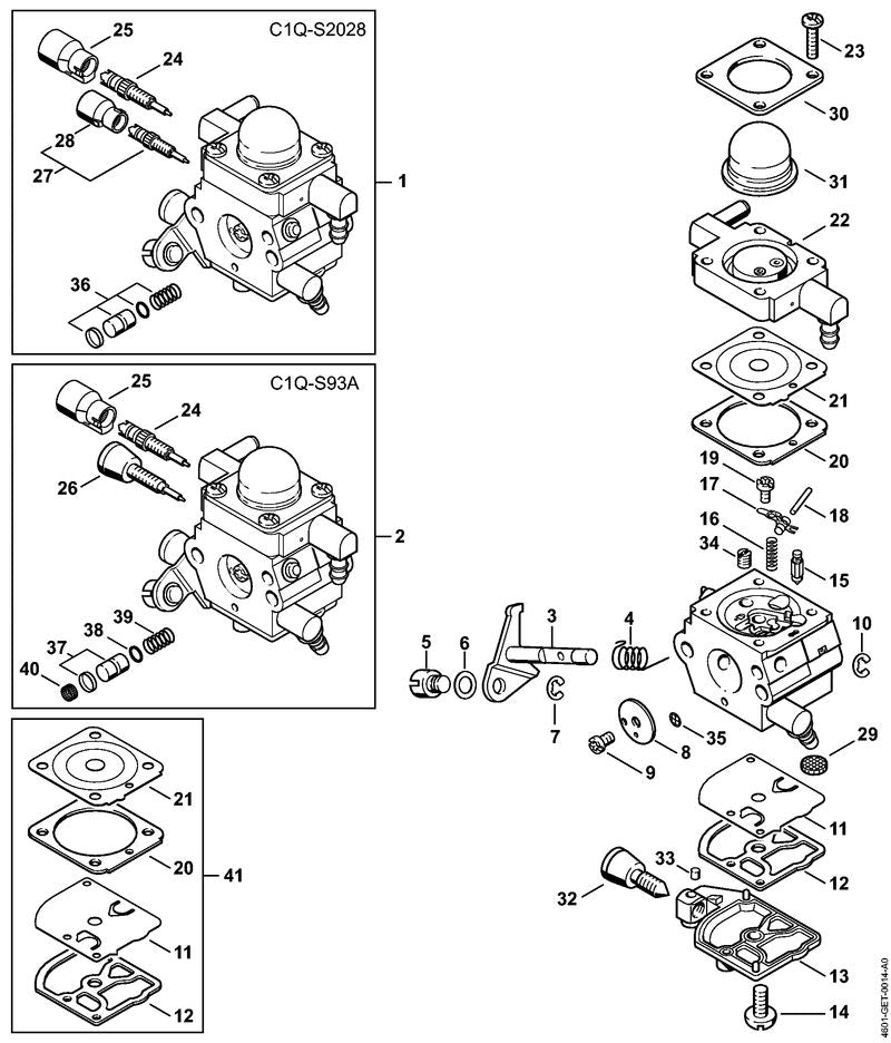 STIHL Throttle shutter OEM 42291213303 technical drawing position 8
