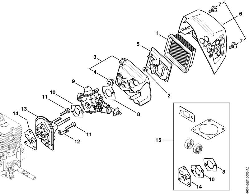STIHL Gasket OEM 41281290900 technical drawing position 10