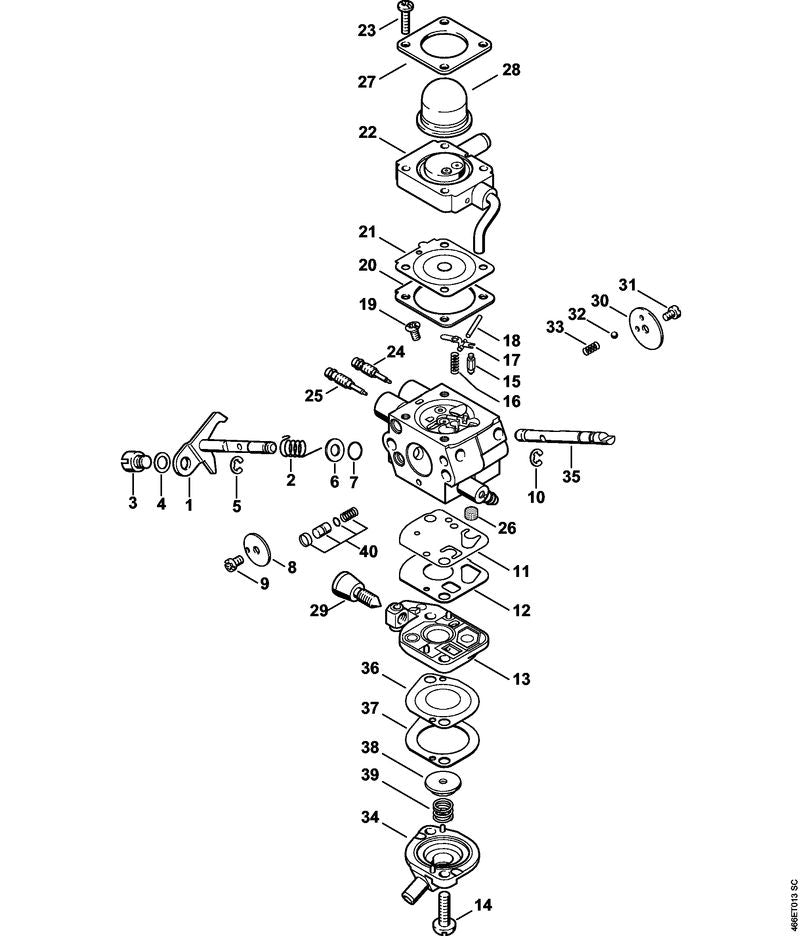 STIHL Flange OEM 41801202208 technical drawing position 22
