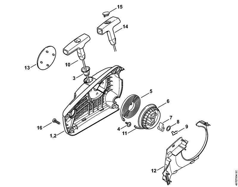 STIHL Model plate MS 193 T OEM 11379671504 technical drawing position 13