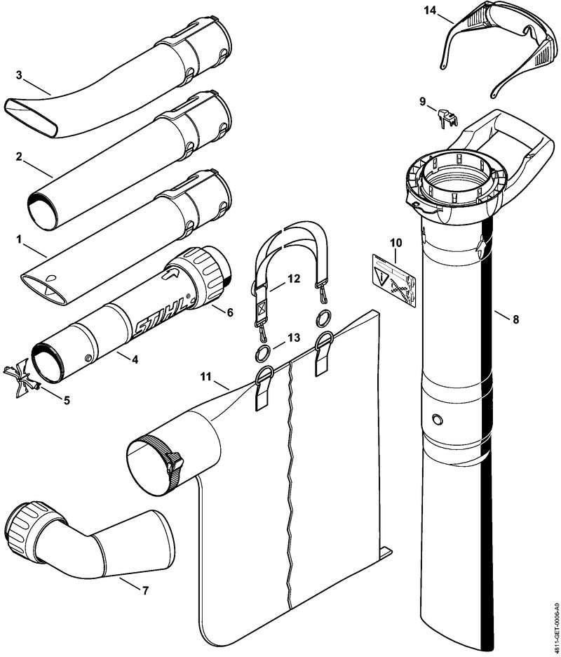 STIHL Warning pictogram BG OEM 00009673631 technical drawing position 10