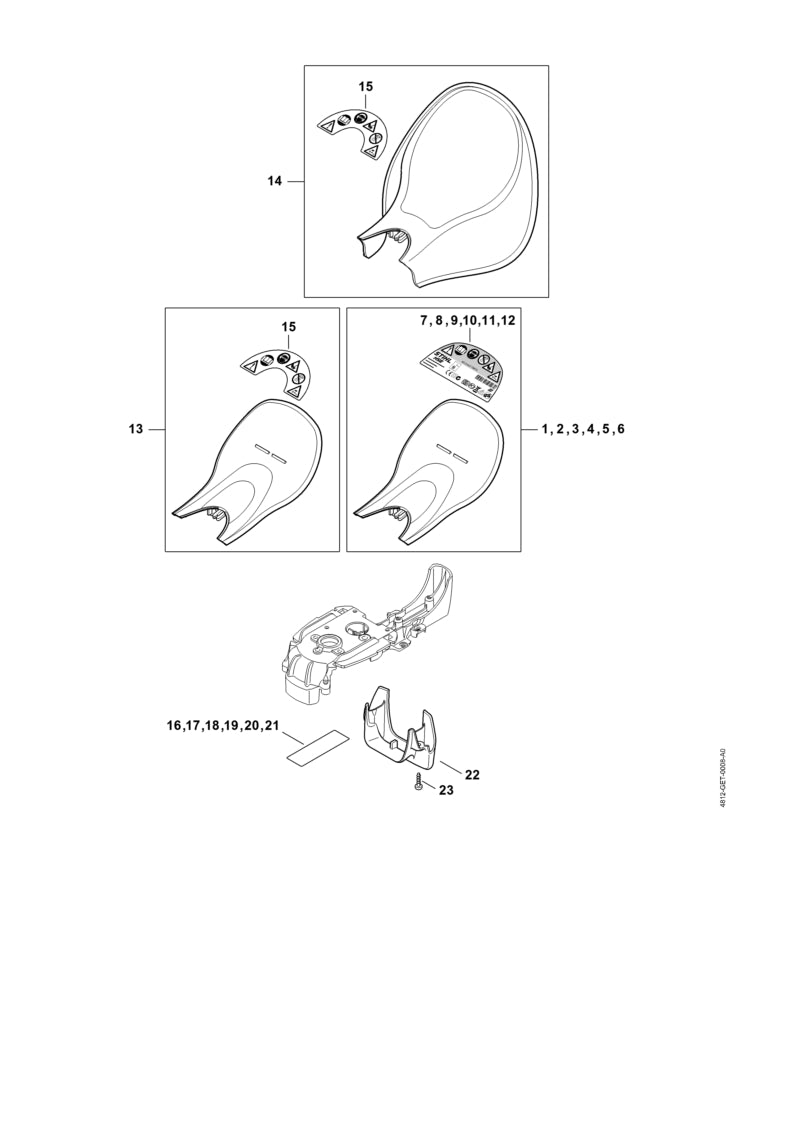 STIHL Warning pictogram HSE OEM 00009677206 technical drawing position 15
