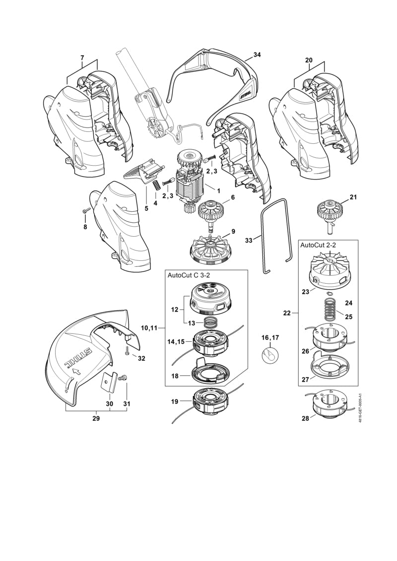 STIHL Thread cutter OEM 41307134100 technical drawing position 30