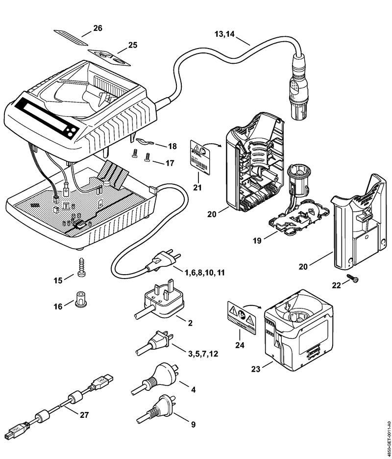 STIHL Warning pictogram OEM 00009677270 technical drawing position 25