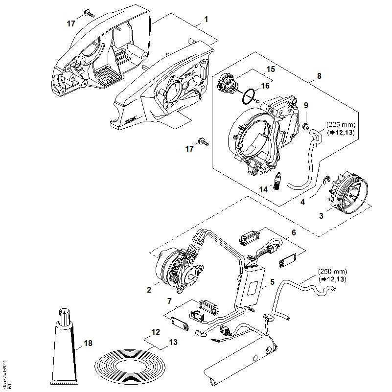 STIHL Electric motor OEM 12526000200 technical drawing position 2