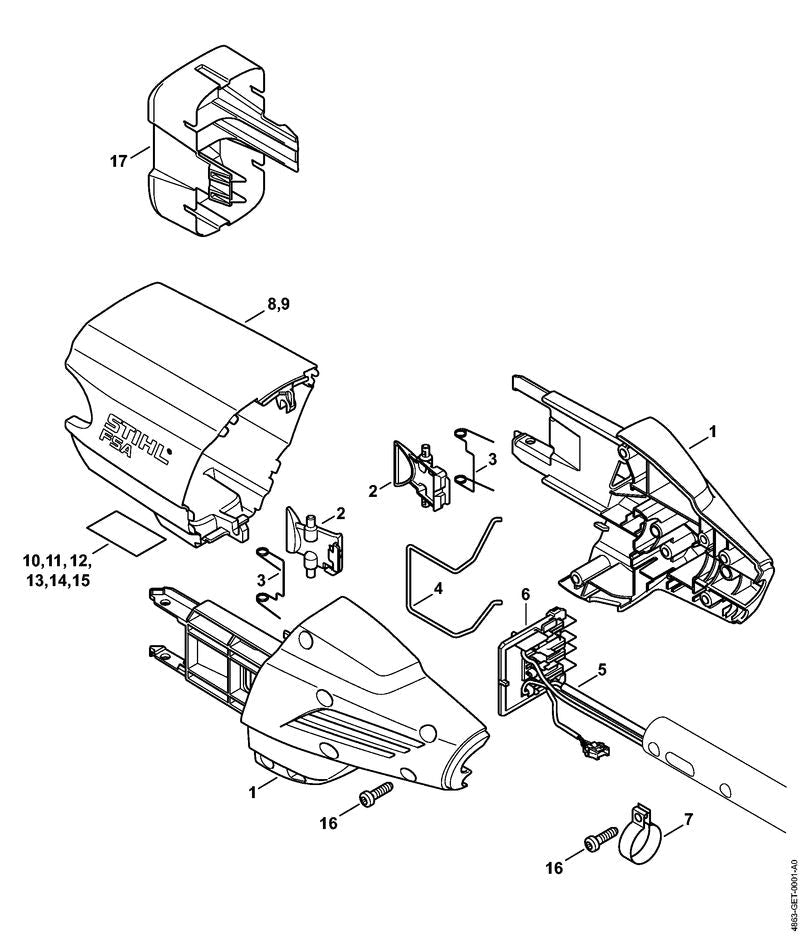 STIHL Hose clamp OEM 41377919400 technical drawing position 7