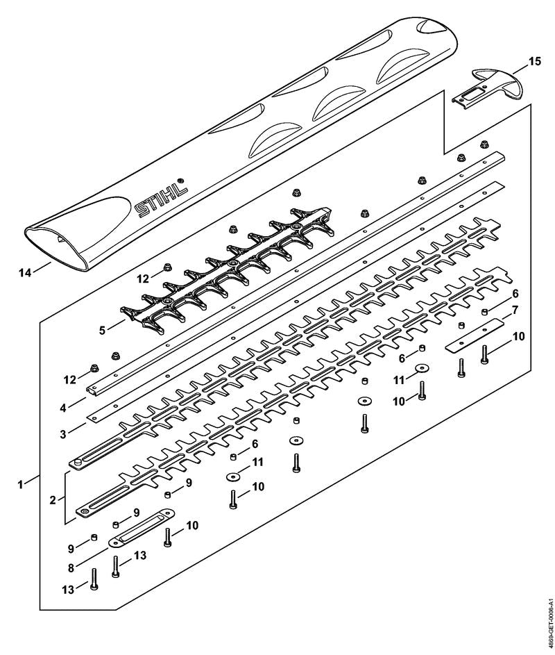STIHL Blade friction plate 750 mm / 30" T OEM 42377132201 technical drawing position 3