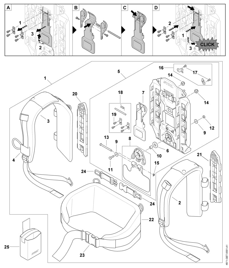 STIHL Stop buffer OEM 42417915900 technical drawing position 14