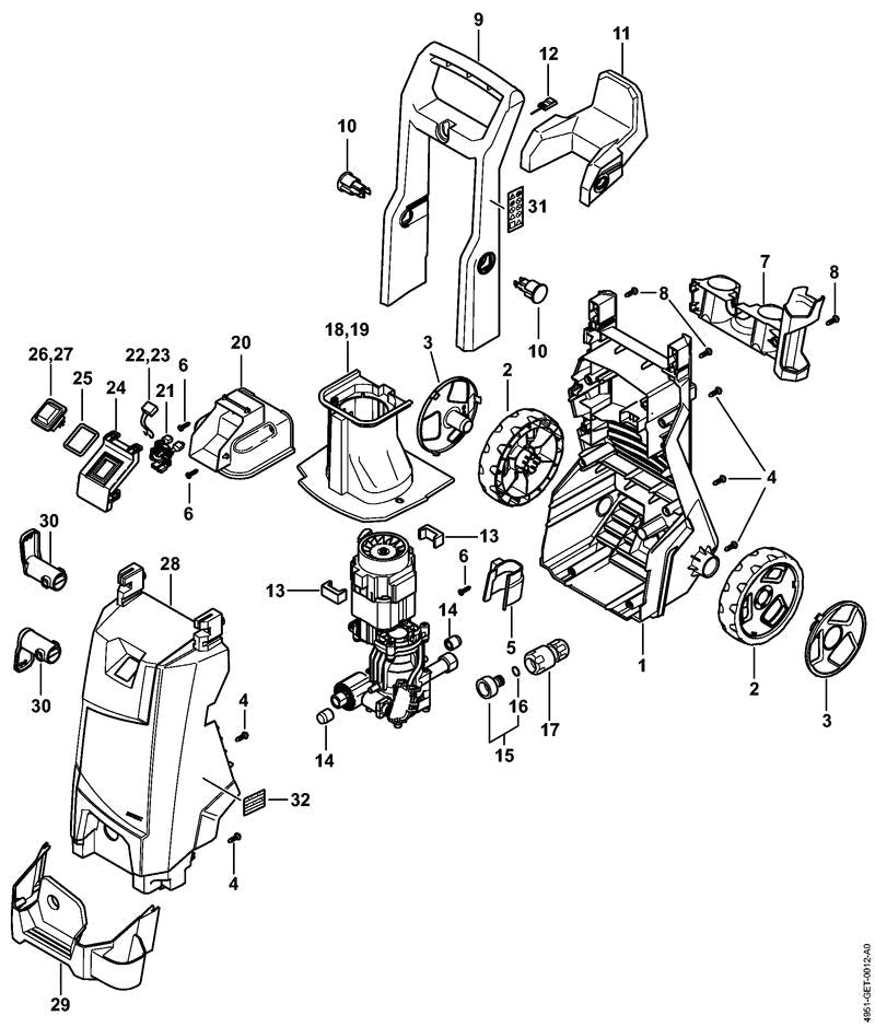 STIHL Warning note HPC 90/95 OEM 00009677522 technical drawing position 31