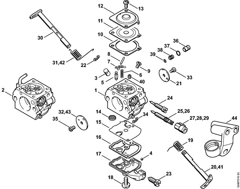 STIHL High speed screw OEM 11231226701 technical drawing position 26