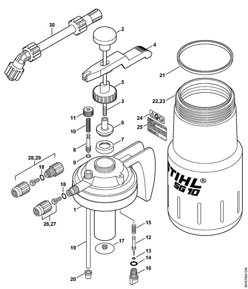 STIHL Filter OEM 42477680801 technical drawing position 20
