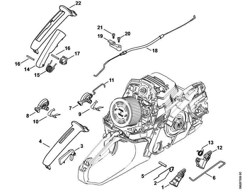 STIHL Brake cable OEM 11411602502 technical drawing position 18