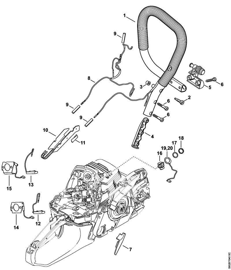 STIHL Switch OEM 11414300620 technical drawing position 13