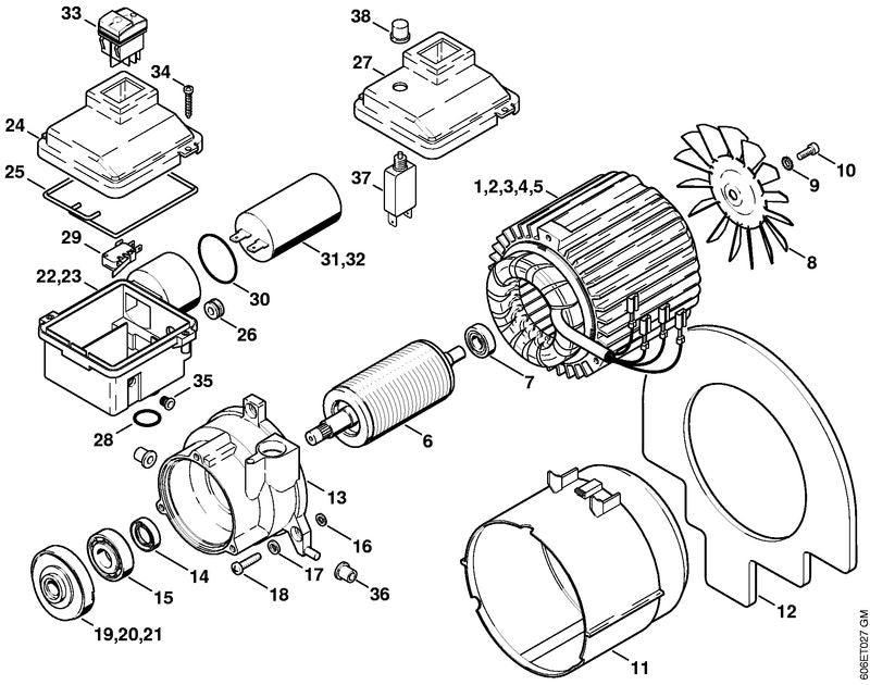 STIHL Rotor OEM 47336001100 technical drawing position 6