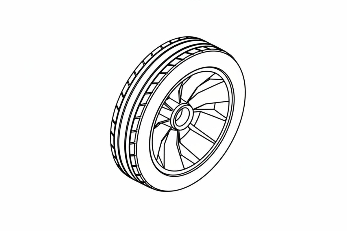 STIHL Wheel complete 200 m.Lag.o.Deck.> large wheel cap. (OEM 6105-700-0491)