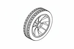 STIHL Wheel complete 200 m.Lag.o.Deck.> large wheel cap. (OEM 6105-700-0491)