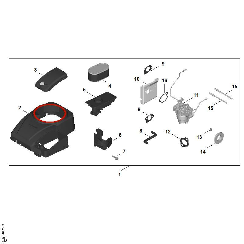 STIHL Air filter OEM 00041404413 technical drawing position 4