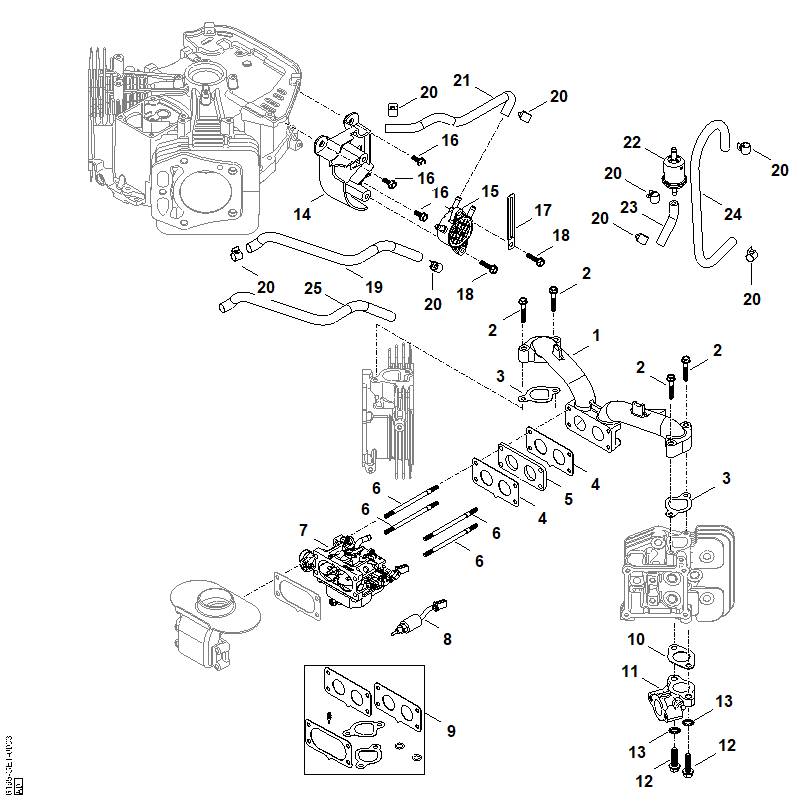 STIHL Fuel pump OEM 00043506200 technical drawing position 15