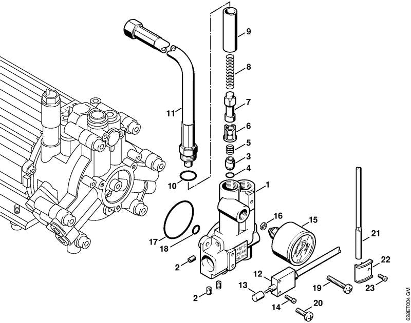 STIHL Piston OEM 47245110300 technical drawing position 7