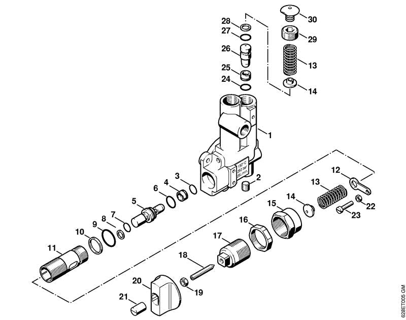 STIHL Knob OEM 47245120400 technical drawing position 20