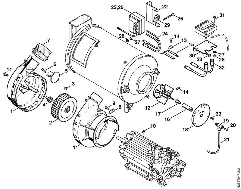 STIHL Electrode holder OEM 47245201600 technical drawing position 12