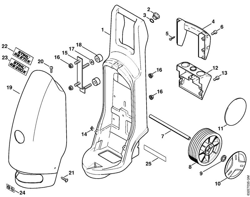 STIHL Machine cover OEM 47317062100 technical drawing position 19