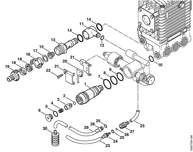 STIHL Piston OEM 47365110300 technical drawing position 3