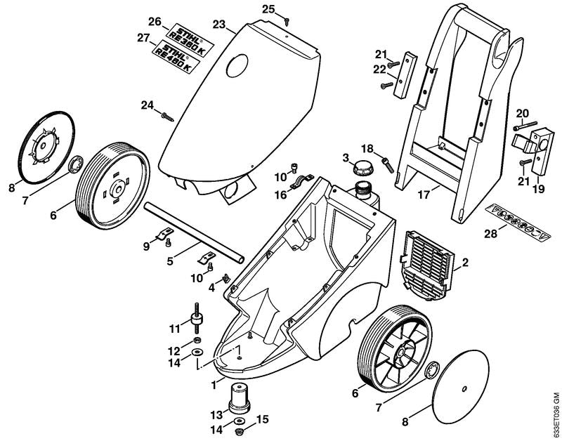 STIHL Axle OEM 47327917000 technical drawing position 5