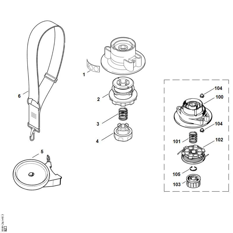STIHL Compression spring OEM 00009973100 technical drawing position 101