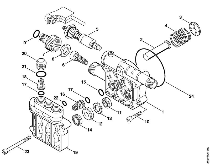 STIHL Control piston OEM 47375100300 technical drawing position 5