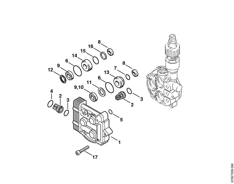 STIHL Bushing OEM 47267085700 technical drawing position 14