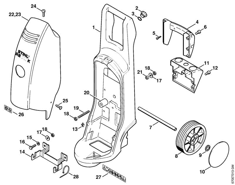 STIHL Handle OEM 47267900500 technical drawing position 4