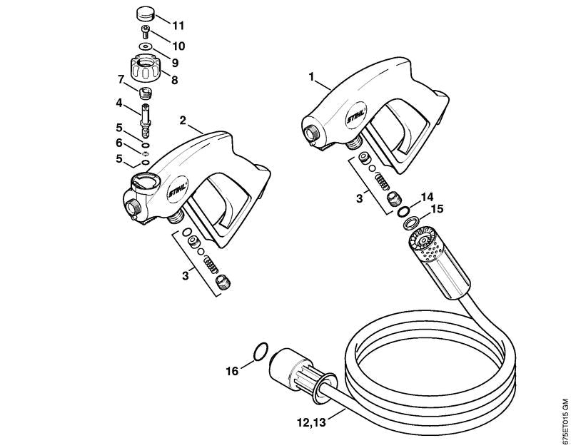 STIHL Set of gaskets OEM 47320071055 technical drawing position -1
