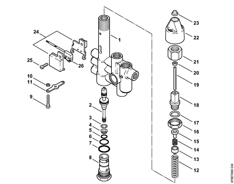 STIHL Repair kit regulation valve block OEM 47360071000 technical drawing position -1