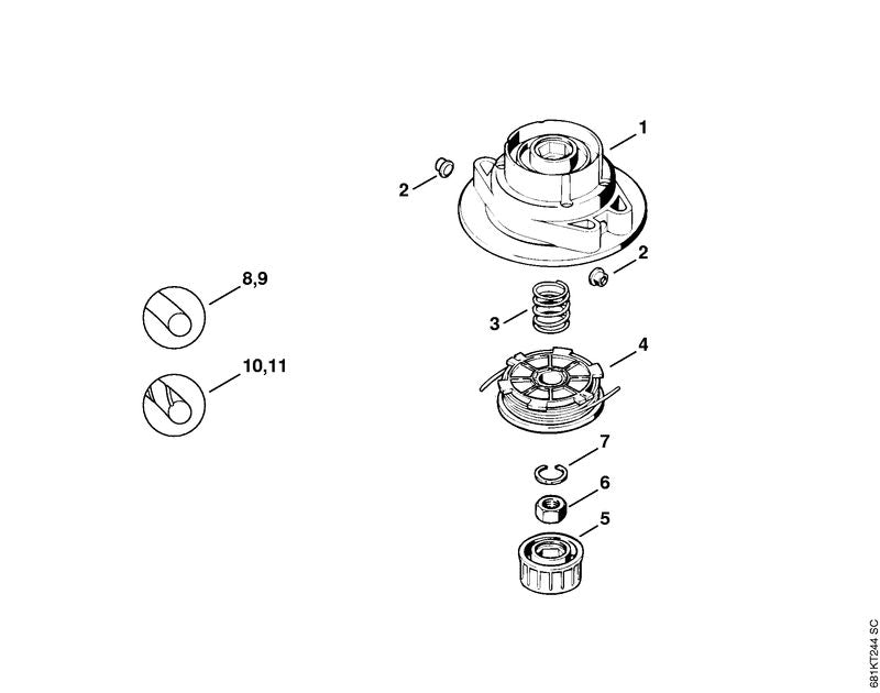 STIHL Compression spring OEM 00009972100 technical drawing position 3