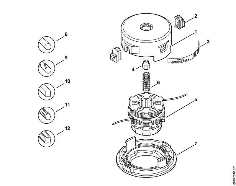 STIHL Helical spring OEM 00009971501 technical drawing position 6