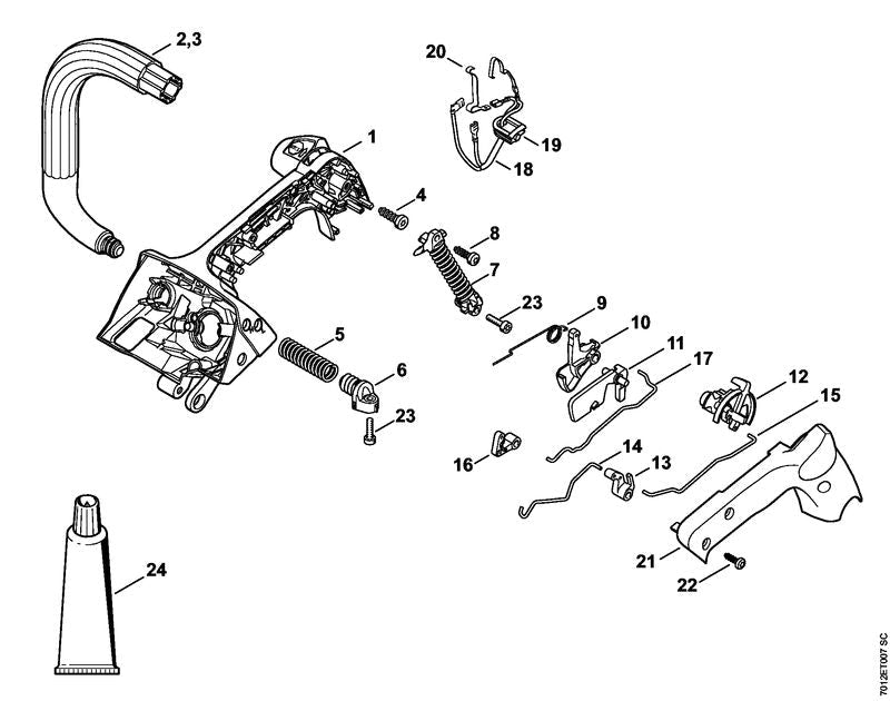 STIHL Choke rod OEM 11451851902 technical drawing position 15