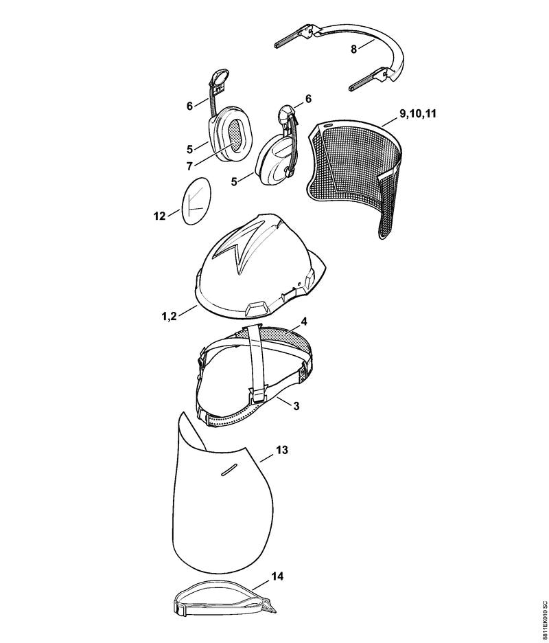 STIHL Headband, washable OEM 00008840178 technical drawing position 4