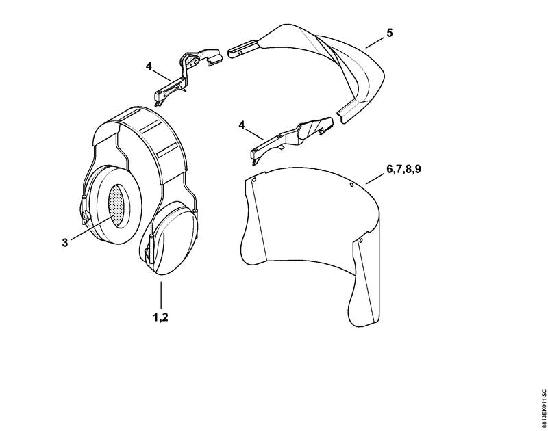STIHL Hinge system (right and left) OEM 00008840424 technical drawing position 4